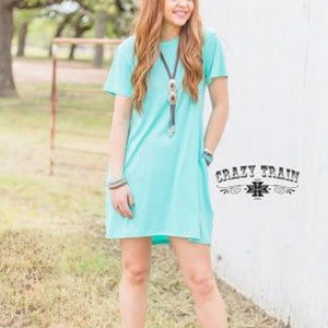 Crazy Train Twirl Pocket Dress - Turquoise
